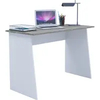 VCM Schreibtisch "Masola" Maxi, Computertisch H 74 x B 110 x T 50 cm, Farbe Weiß/Braun