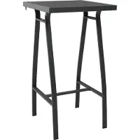 vidaXL Möbel Garten-Bartisch Schwarz 60×60×110 cm Hartglas - Gartentische &57143