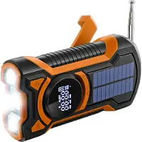Just in Case - Just in Case 5000mAh Notfallradio mit Solarfunktion, Schwarz/Orange
