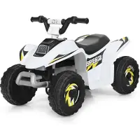 Costway 6V Kinder Elektroauto 2,8-4,6 km/h Mini Kinderauto mit Vor- und Rückwärtsschalter, Elektrofahrzeuge, Kinder Quad ATV für Kinder 3+ bis zu 30kg