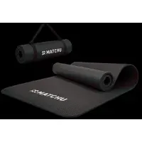 Matchu Sports Yogamatte 180x60x0.9 cm Rutschfest, Leicht, Schwarz, Gymnastikmatte, Fitnessmatte, Pilatesmatte, Sportmatte, Yoga Matte, Trainingmatte