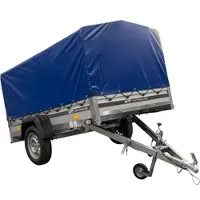 UNITRAILER Einachsanhänger mit ALU-Bordwänden 230x125 Garden 230 KIPP ALU mit H-800 Rahmen und blauer Plane