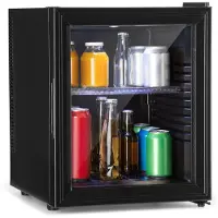 Klarstein Brooklyn 30 Mini-Kühlschrank Glastür LED Ablage Schwarz