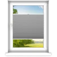 Time4blinds - Plissee Rollo, Faltrollo, Sichtschutz, Stahl, 70x140cm