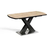 Vicco Esstisch Chinto Schwarz/Eiche rustikal 120-160 x 80 cm ausziehbar, Model 51274