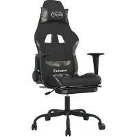 Syfax Gaming-Stuhl mit Massage & Fußstütze Schwarz Camouflage Stoff