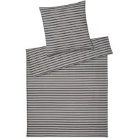 Elegante Soft-Flanell-Bettwäsche-Garnitur Inverness Farbe Kiesel Größe 200x200+2x80x80