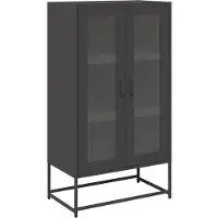 vidaXL Highboard Schwarz 68x39x123 cm Stahl