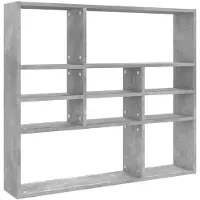 vidaXL - Wandregal - 90x16x78 - cm - handgefertigt - Holz - betongrau