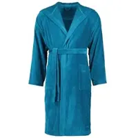 Vossen Unisex-Bademantel "Texas, ideal für Sauna & Spa, Hotelbademantel, Morgenmantel" Gr. S, blau (poseidon), L:110cm, Webvelours, Hausmäntel, Unisex-Bademantel, für Damen & Herren, Topseller