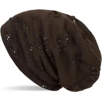 StyleBREAKER Feinstrick Beanie Mütze in Dunkelbraun | Gr.: onesize