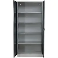 Proregal Stahlschrank BEE mit 8 lackierten Fachböden | HxBxT 195x92x60cm | Grau-Antrhazit | Werkstattschrank Werkzeugschrank Aktenschrank