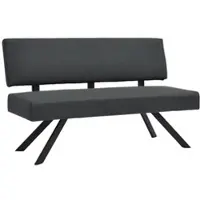 ByLiving Sitzbank "TORONTO", grau (dunkelgrau, schwarz), B:138cm H:83cm T:60cm, Stahl, Stoff, Sitzbänke, Sitzbank, Webstoff, bis 160 kg, Taschenfederkern, 4-Fußgestell, 3 Sitzplätze