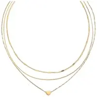 Hey Happiness Vergold. Layering Halskette Set Edeletstahl in Gold - (L) 40-48 cm, 46-51 cm | Gr.: onesize
