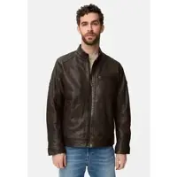 Camel active Biker Lederjacke mit Innentaschen in Dunkelbraun | Gr.: 62