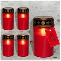 Novaliv Grablicht LED ohne Batterie und Timer 6/18 5 Stück rot Dauerbr in Rot | Gr.: onesize