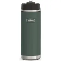 Thermos Isolierflasche "ICON WATER BOTTLE, Edelstahlkörper, spülmaschinenfest", (1 tlg.), 0,71l, 12h kalt, schappsicher mit einklappbarem Flip-Strohalm