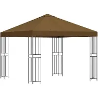 Syfax Pavillon 3 x 3 m Taupe Polyester und Stahl 190 gsm