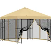 Syfax Garten Pavillon mit Seitenwänden 3 x 3 m Creme