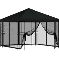Syfax Garten Pavillon mit Seitenwänden 3 x 3 m Schwarz