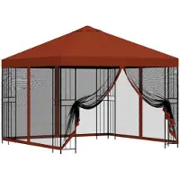 vidaXL Garten Pavillon mit Seitenwänden 3 x 3 m Terrakotta
