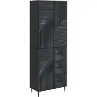 Syfax Schrankset 2 pcs Schwarz 66 x 34,5 x 89,5 cm Holzwerkstoff