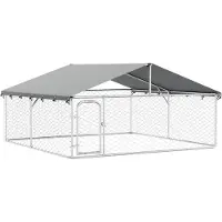 vidaXL Outdoor-Hundezwinger mit Dach 300x300x150 cm