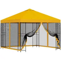 Syfax Garten Pavillon mit Seitenwänden 3 x 3 m Gelb