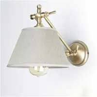 Licht-Erlebnisse Verstellbare Wandleuchte Messing Stoff in Bronze Beige Handarbeit E27 Wandlampe Schlafzimmer Wohnzimmer