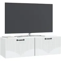 vidaXL Wandmontierter TV-Schrank Weiß 98 x 31 x 30 cm Holzwerkstoff