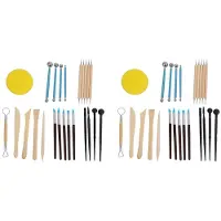 Jojomino 48Pcs Modeling Clay Sculpting Tools Set, Polymer Modeling Clay Sculpting Tools Felsmalerei-Kit für Skulptur Keramik
