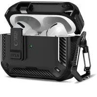 TechProtection Schutzhülle für AirPods Pro 3, Carbonox mit MagSafe, Schwarz
