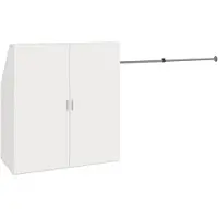 VCM Kleiderschrank für Dachschräge mit Kleiderstange & Stauraum Schrank für Schlafzimmer Dachboden - Dacho L