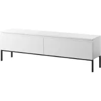 Selsey TV-Schrank Bemmi - Lowboard, Weiß mit schwarzen Beinen, 150 cm