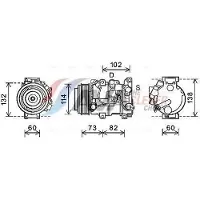 Ava Cooling Kompressor, Klimaanlage TOAK639