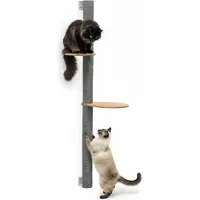 Eyepower 132 cm Wandkratzbaum mit 2 Plateaus für Katzen - Sisal Kratzbaum zur Wandmontage