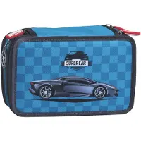 Brunnen Schülerer-Etui 3 Reissverschlüsse Supercar2 Packung mit 3 Stück