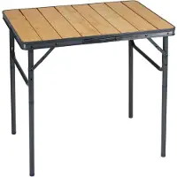 Merkloos Campe Active Campingtisch zusammenklappbar - Klapptisch - Klapptisch - Klapptisch - höhenverstellbar- 75 x 55 x 31 - 71 cm - Bambus und Aluminium