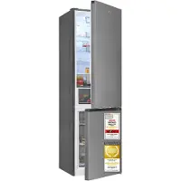 Exquisit Kühl-Gefrierkombination 377 l NoFrost | Energieklasse C | 39 dB | digitale Temperaturanzeige | Schnellgefrieren | KGC380-115-NF-040C inoxlook