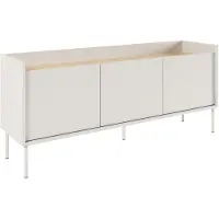 Selsey Tovi - TV-Schrank 3-türig, 140 cm, Weiß / Holzoptik Eiche