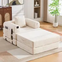 SUCCESS COURIER Cord-Kompressionssessel mit Hocker Lounge-Sessel Relaxsessel Set stabiler Metallrahmen Polstersessel inklusive Seitentasche Kissen ergonomisch