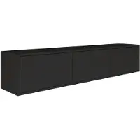 Selsey Framme – hängendes TV-Board mit drei Klappen, Schwarz, 150 cm