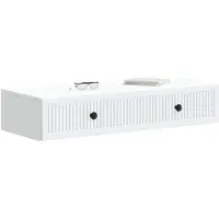 vidaXL Wandmontierter Beistelltisch Weiß 87,5 x 34,5 x 17 cm