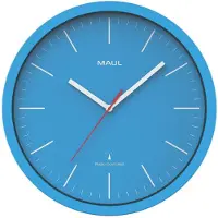 MAUL Wanduhr MAULjump Ø 31 x 4.2 cm funkgesteuert Kunststoff 1 x AA (1.5 V) hellblau