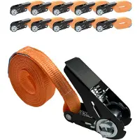 Baumarktplus 10x Ratschen Spanngurt 1 Teilig 4m 0,8t 800kg Schwarzes Schloss Orange