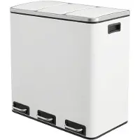 Songmics Mülleimer für die Küche 3 x 18 L LTBB3554WT