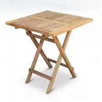 Linder Exclusiv GmbH Klapptisch Gartentisch 60 x 60 cm in Premium Teak