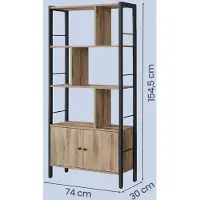 Vasagle Bücherregal, 4 offene Regalebenen, Bücherschrank LBCB35022B50