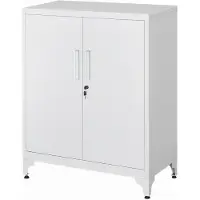 Songmics Aktenschrank, Mehrzweckschrank, Büroschrank mit 2 Türen OMCB35013G01