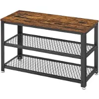 Vasagle Schuhbank mit 2 Gitterablagen, Schuhregal, 30 x 73 x 45 cm LBSB3573X